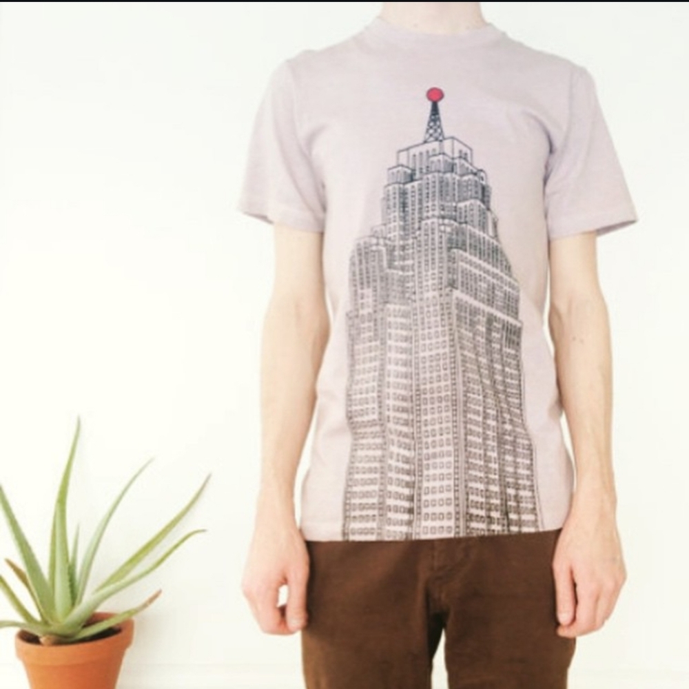 OBJECT Apparel - Penobscot Building Tee Shirt - Medium - Cream - Organic Cotton